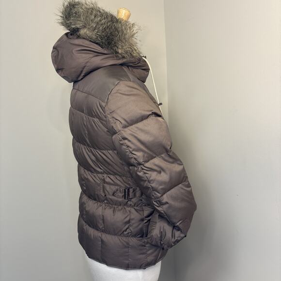 Retro Y2K Premium Heritage Revival Eddie Bauer Faux Fur Hood Down Puffer Jacket - Picture 3 of 16